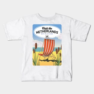 Visit the Netherlands " Go by plane", Kids T-Shirt